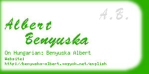 albert benyuska business card